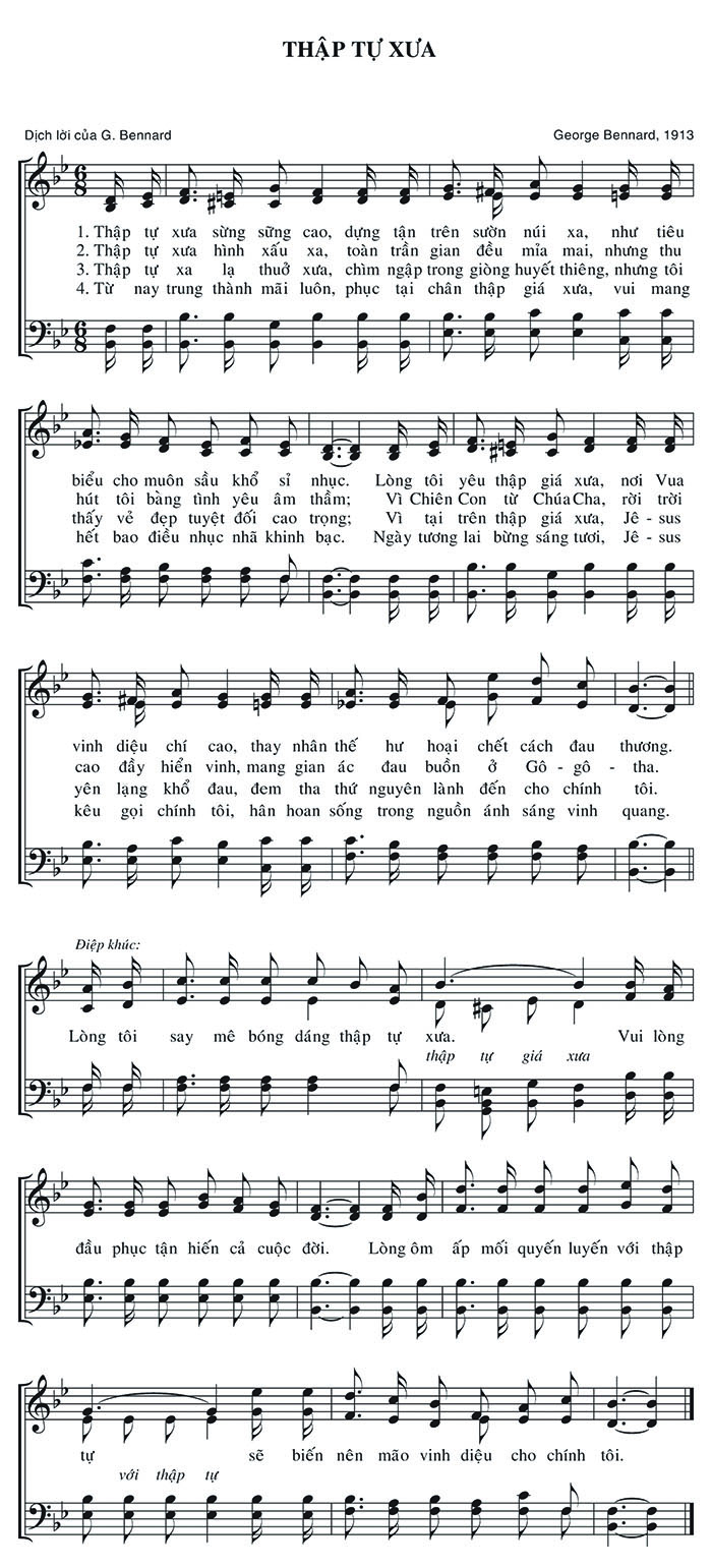 Sheet music: Thập Tự Xưa