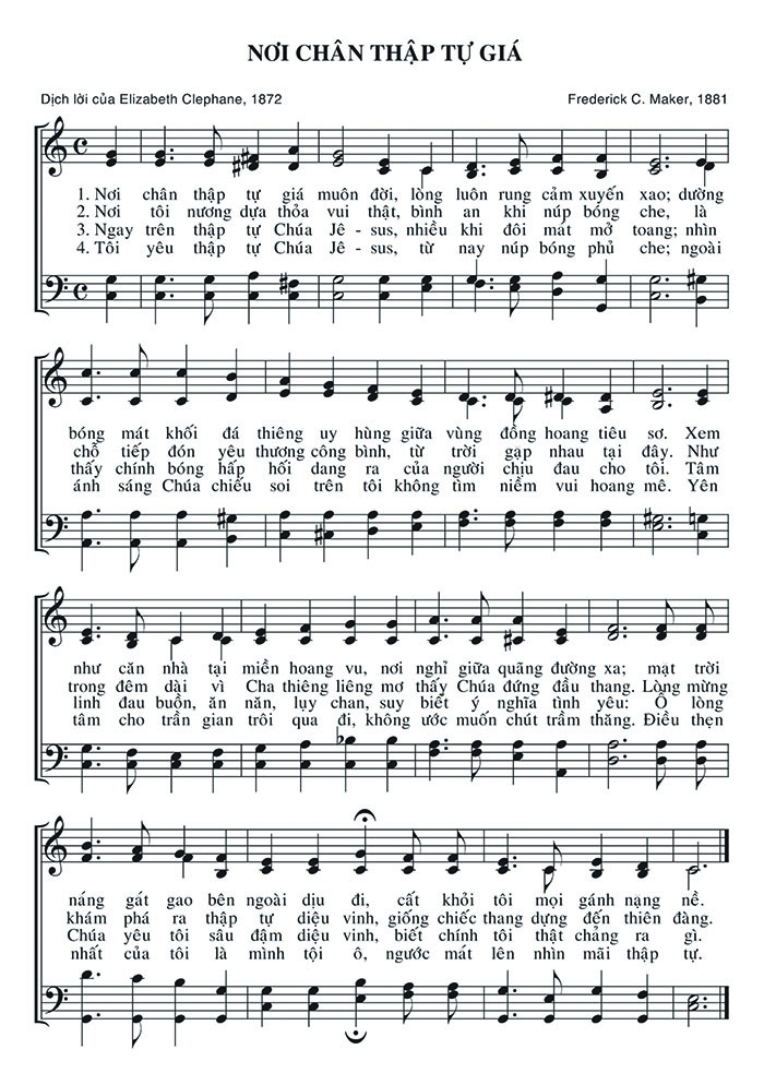 Sheet music: Nơi Chân Thập Tự Giá