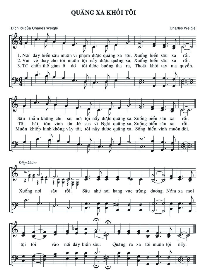 Sheet music: Quăng Xa Khỏi Tôi