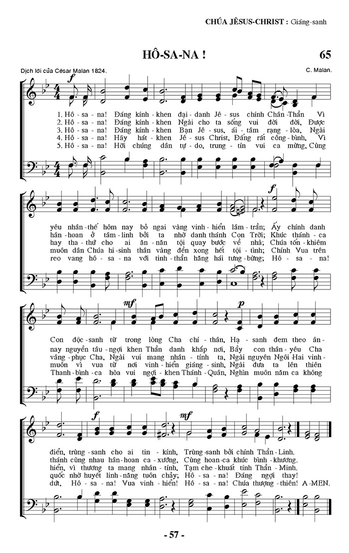 Sheet music: Hô-sa-na!