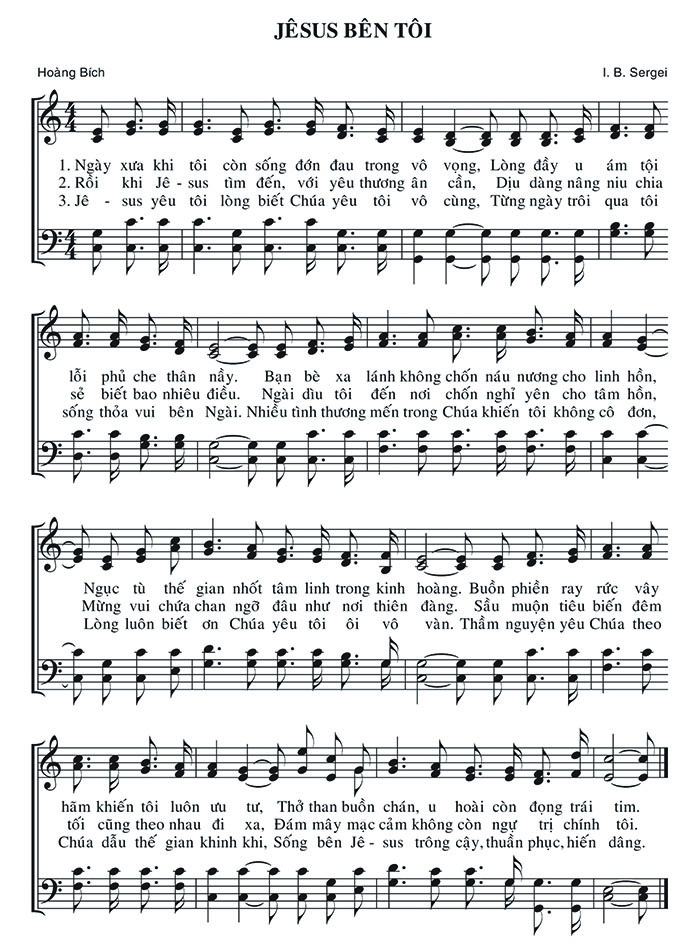 Sheet music: Jêsus Bên Tôi