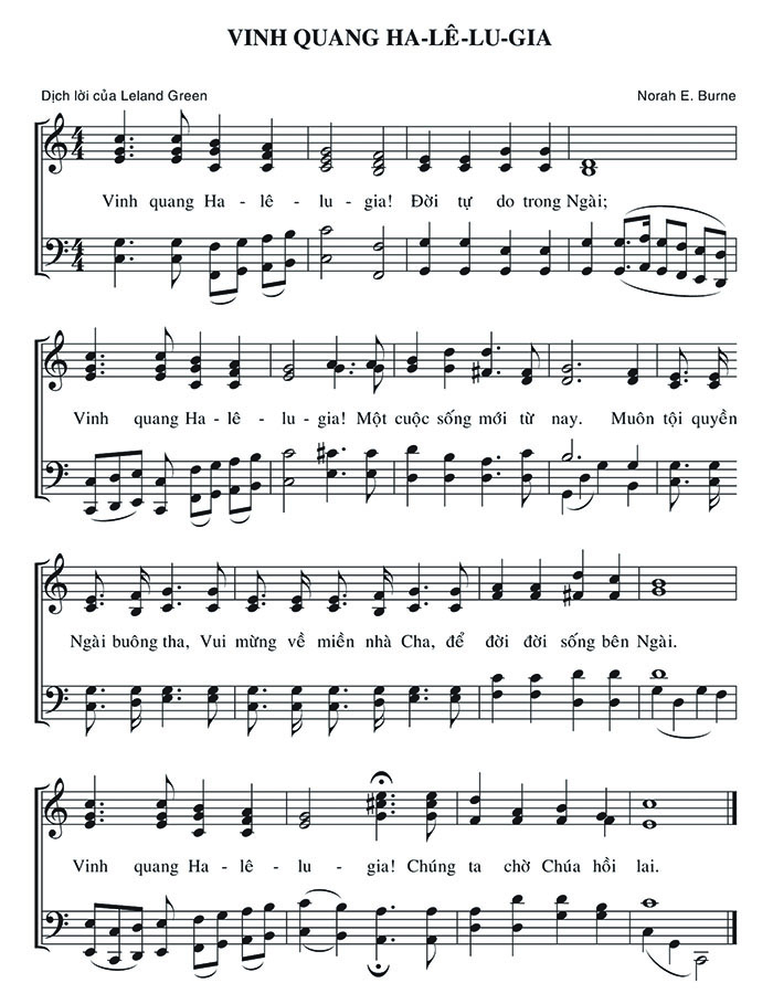 Sheet music: Vinh Quang Ha-lê-lu-gia