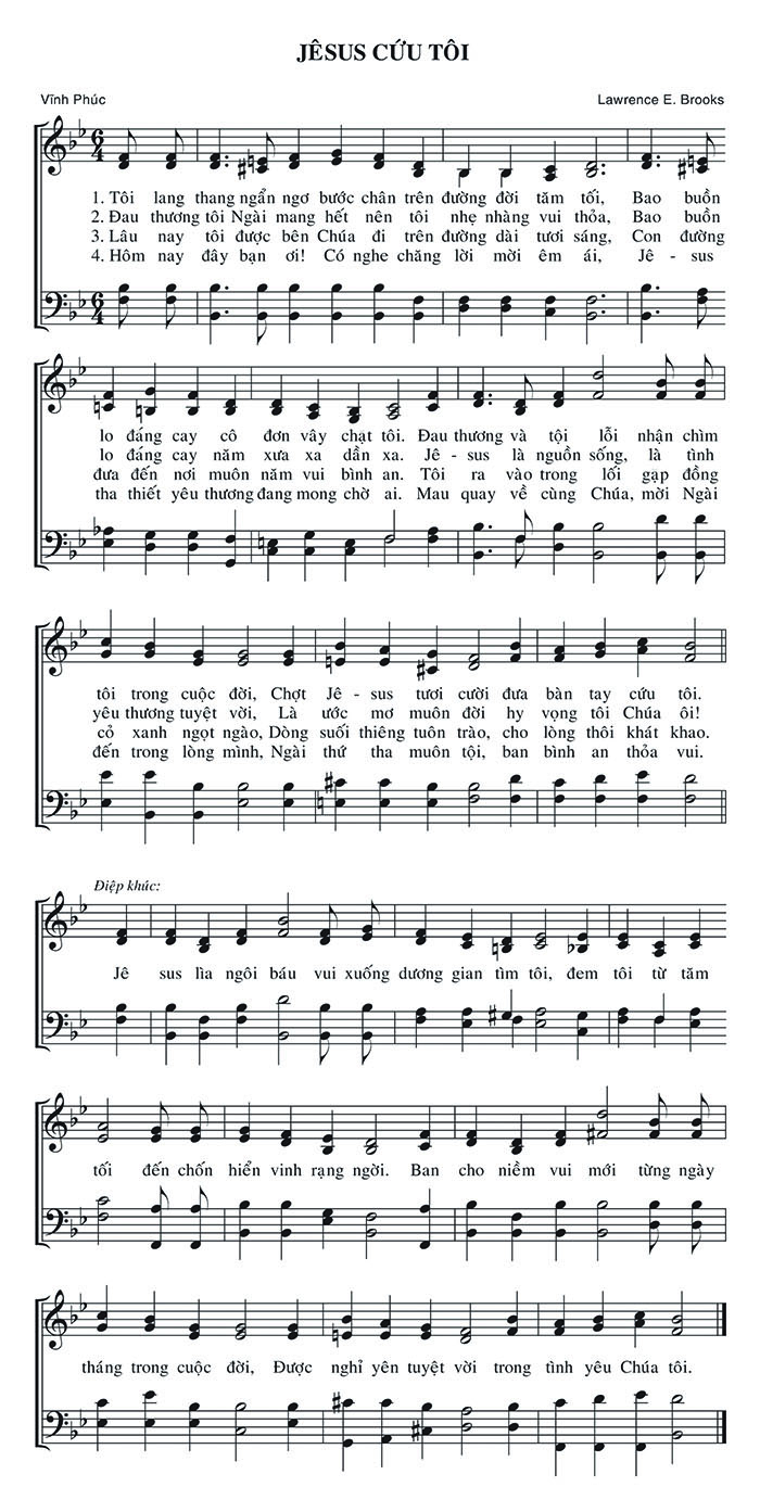 Sheet music: Jêsus Cứu Tôi