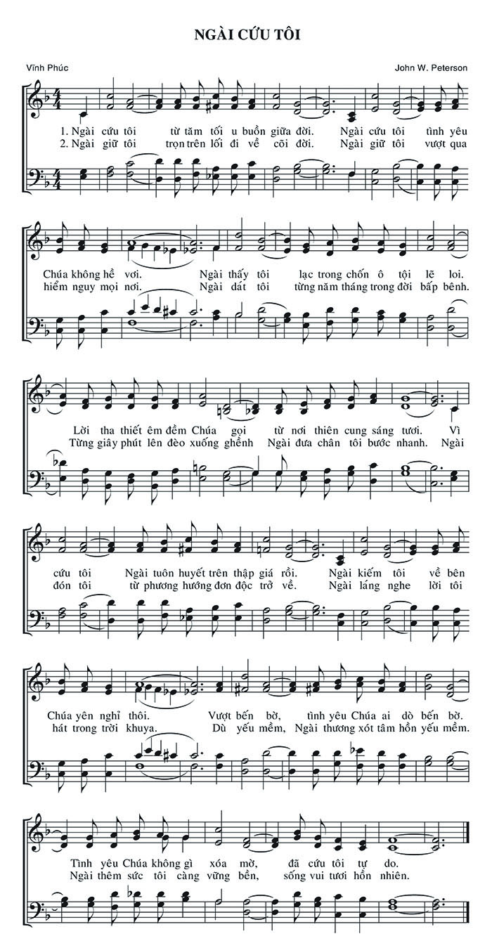 Sheet music: Ngài Cứu Tôi