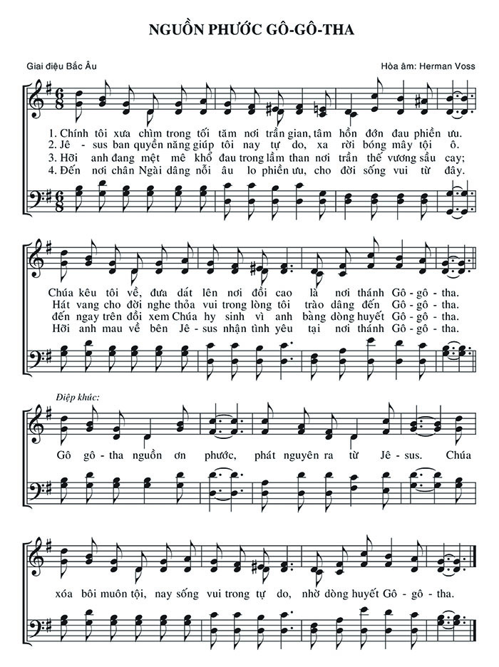 Sheet music: Nguồn Phước Gô-gô-tha