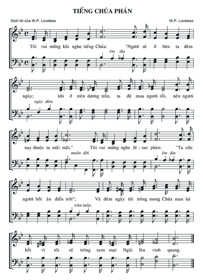 Sheet music: Tiếng Chúa Phán