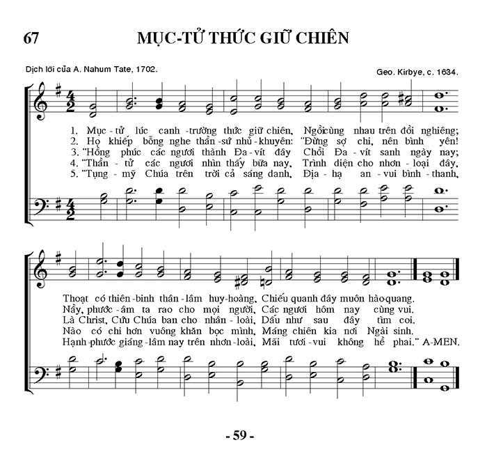 Sheet music: Mục Tử Thức Giữ Chiên