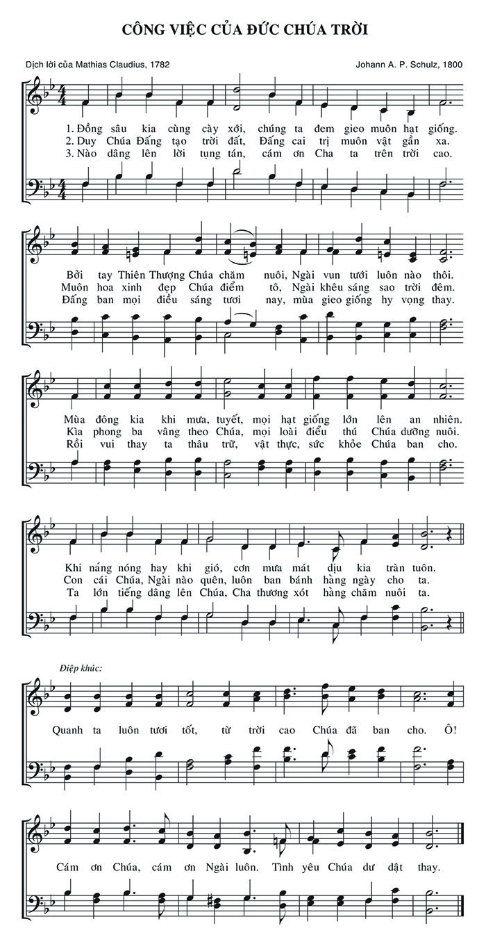 Sheet music: Công Việc Của Đức Chúa Trời
