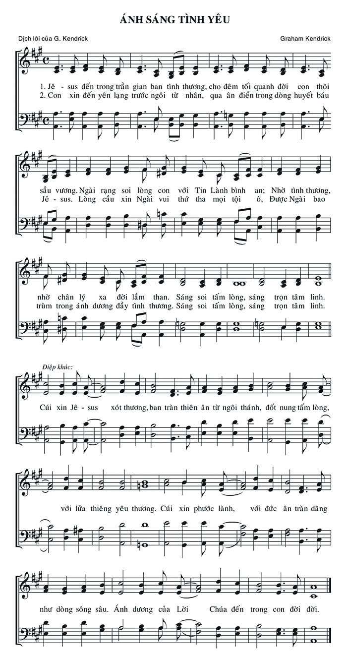 Sheet music: Ánh Sáng Tình Yêu