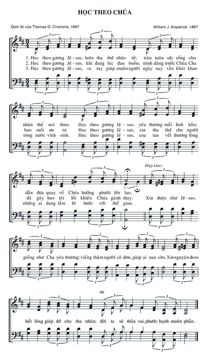 Sheet music: Học Theo Chúa