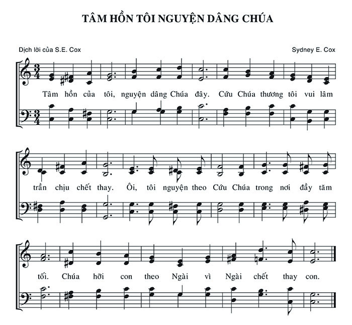 Sheet music: Tâm Hồn Tôi Nguyện Dâng Chúa