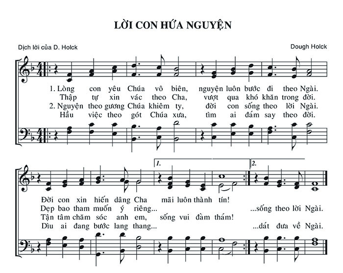 Sheet music: Lời Con Hứa Nguyện
