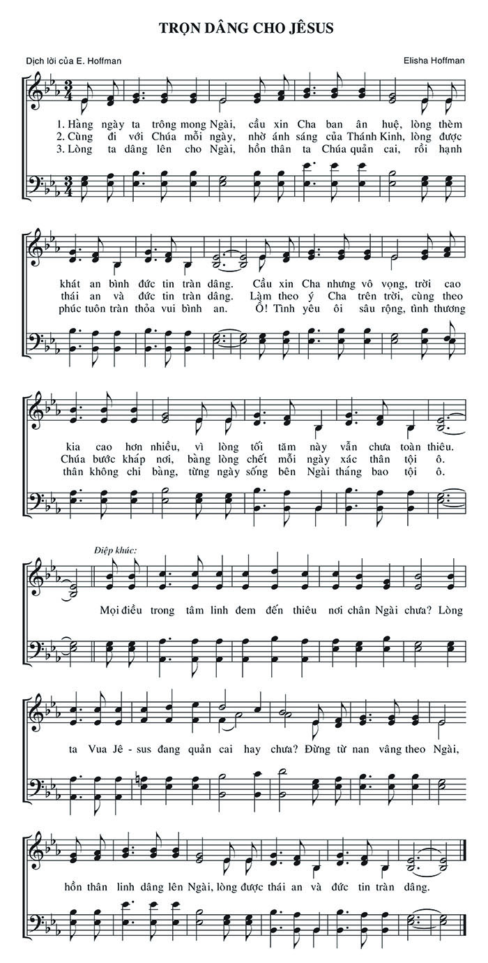 Sheet music: Trọn Dâng Cho Jêsus