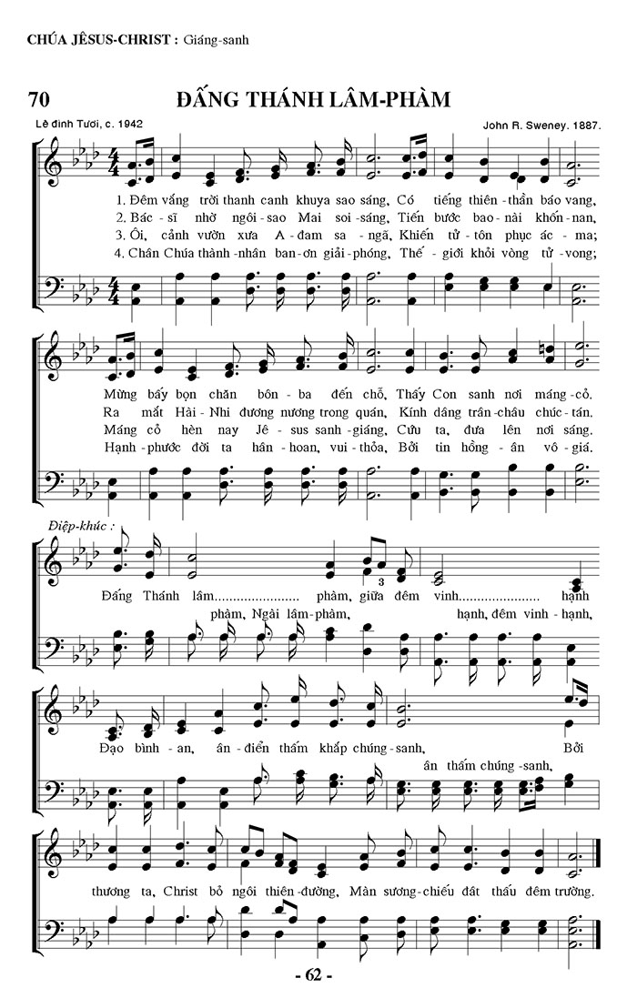 Sheet music: Đấng Thánh Lâm Phàm