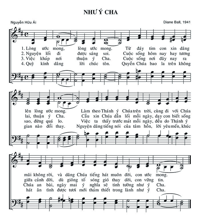 Sheet music: Như Ý Cha