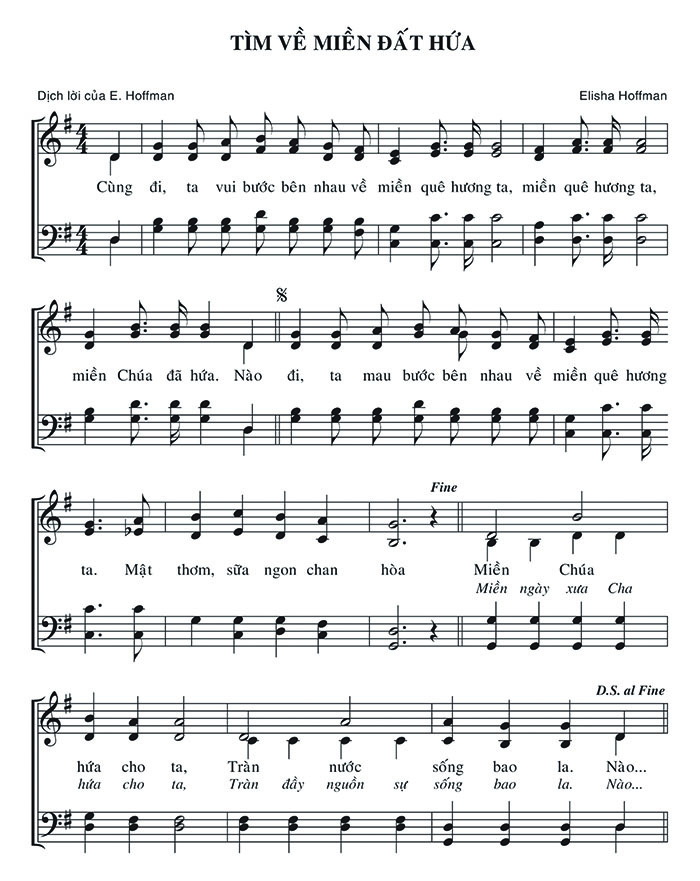 Sheet music: Tìm Về Miền Đất Hứa
