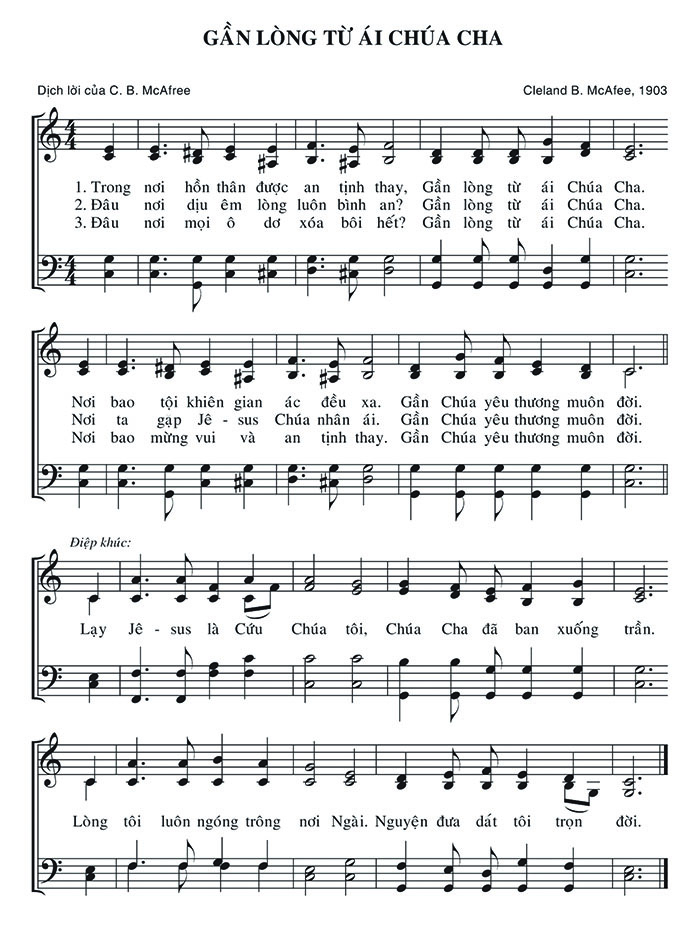 Sheet music: Gần Lòng Từ Ái Chúa Cha