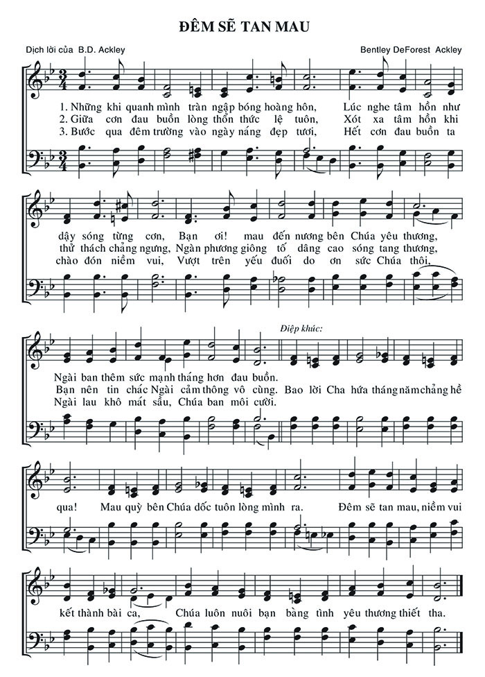 Sheet music: Đêm Sẽ Tan Mau