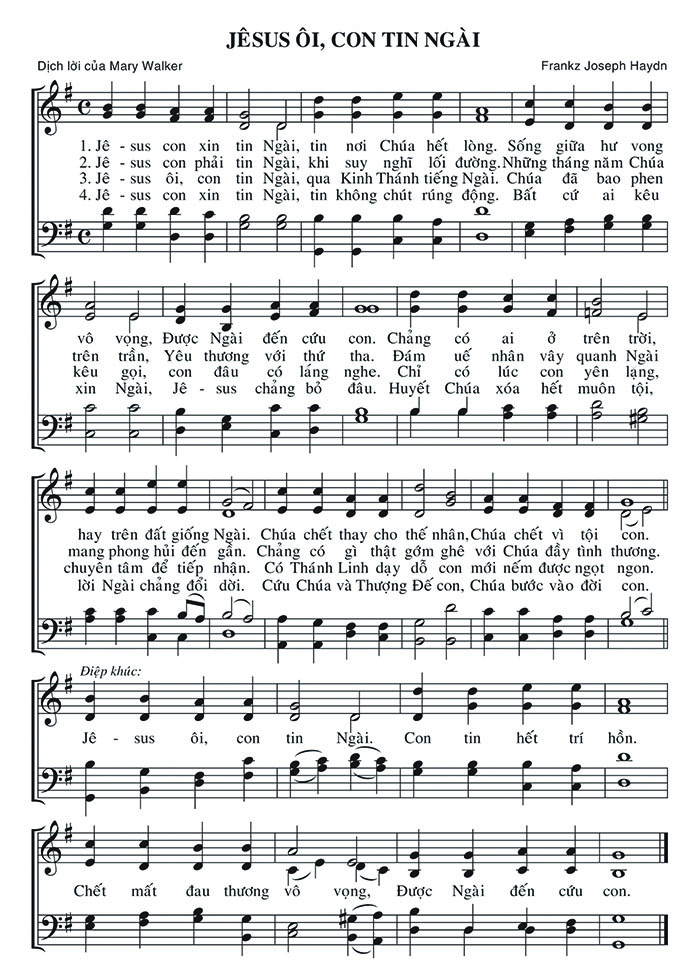 Sheet music: Jêsus Ôi, Con Tin Ngài