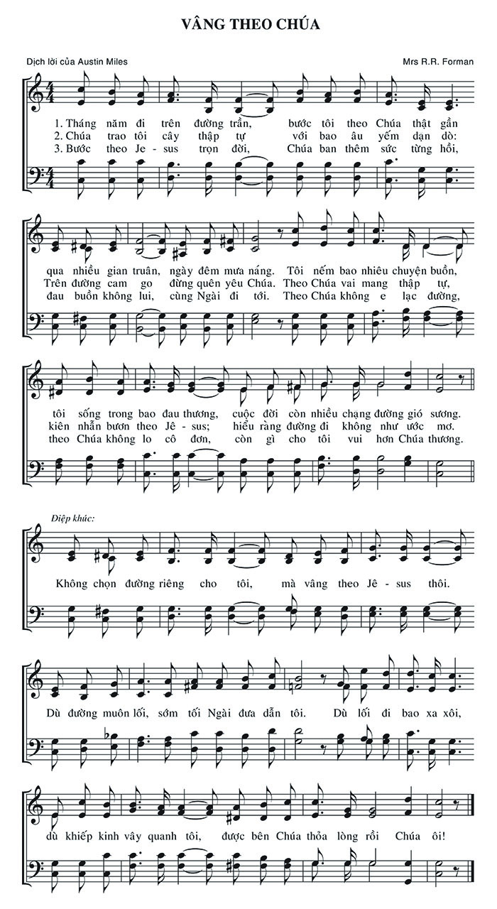 Sheet music: Vâng Theo Chúa