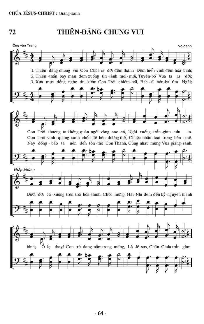 Sheet music: Thiên Đàng Chung Vui