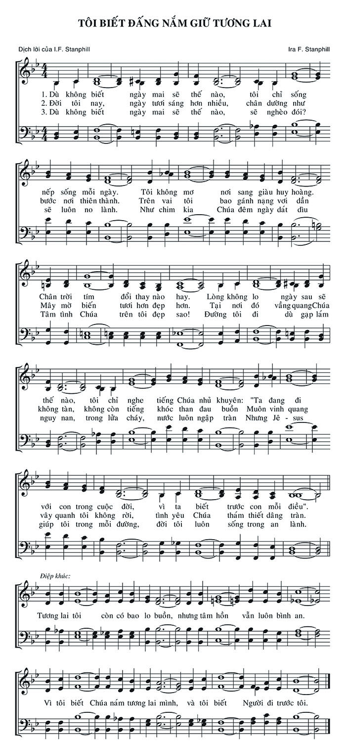 Sheet music: Tôi Biết Đấng Nắm Giữ Tương Lai