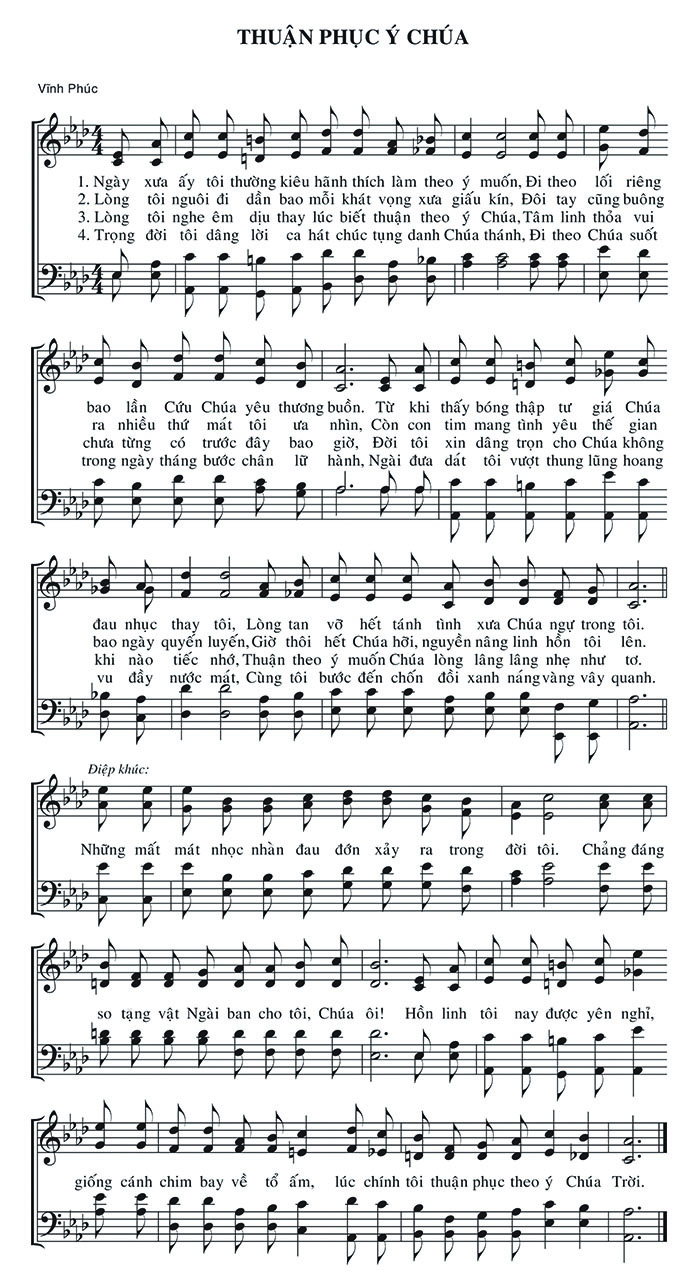 Sheet music: Thuận Phục Ý Chúa