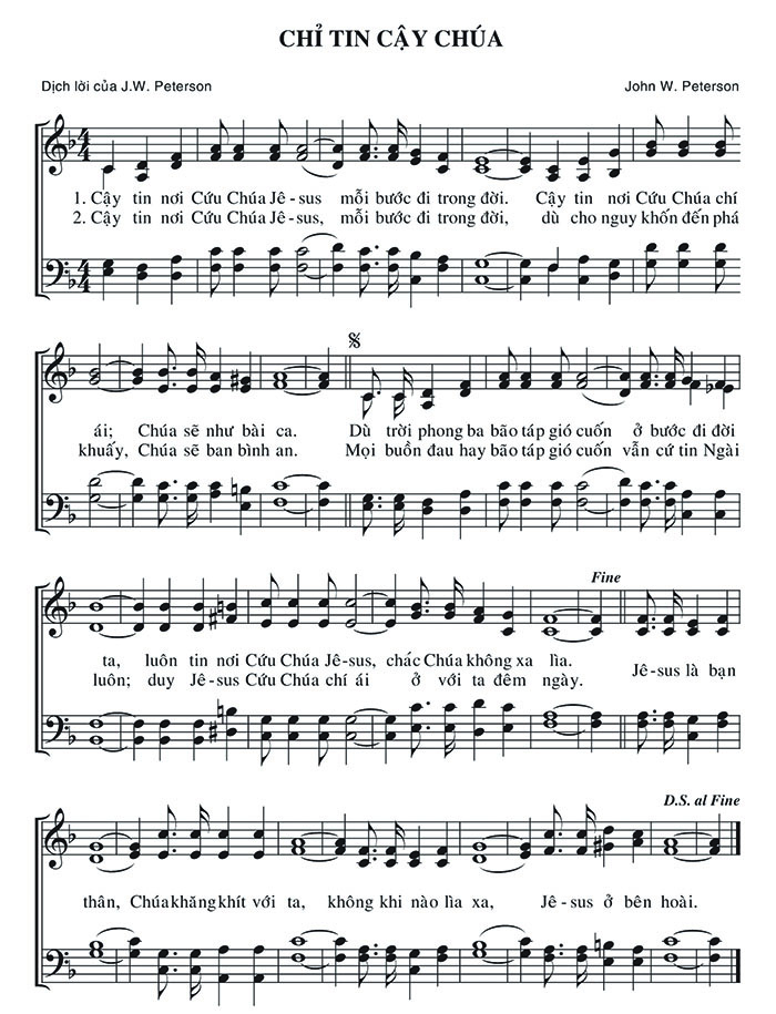 Sheet music: Chỉ Tin Cậy Chúa