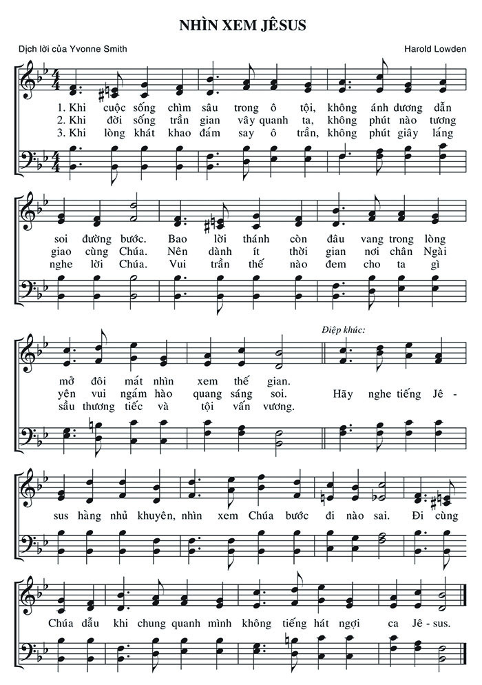 Sheet music: Nhìn Xem Jêsus