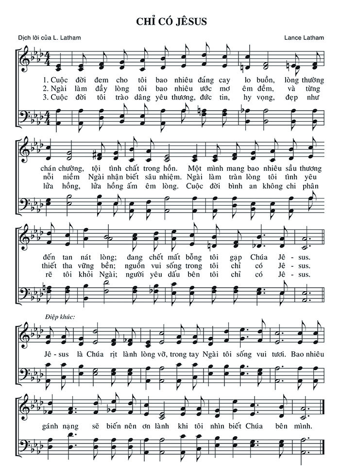 Sheet music: Chỉ Có Jêsus