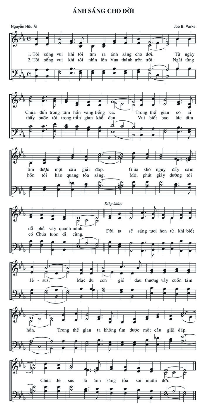 Sheet music: Ánh Sáng Cho Đời