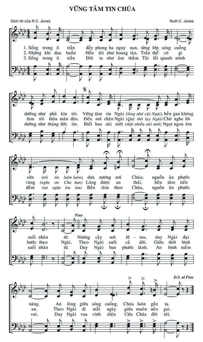 Sheet music: Vững Tâm Tin Chúa