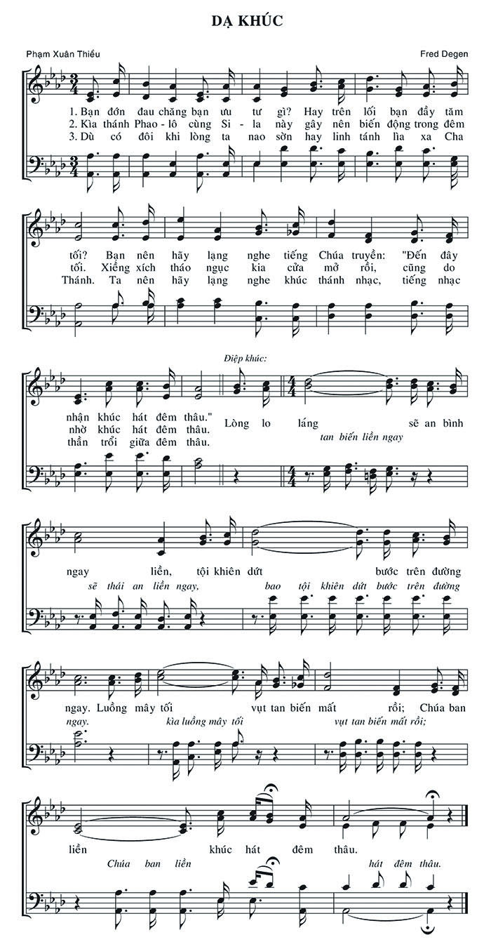 Sheet music: Dạ Khúc