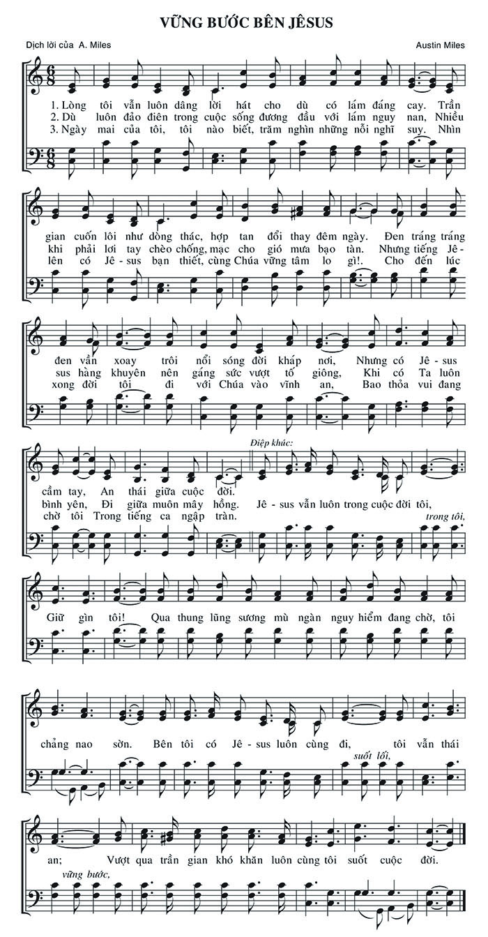 Sheet music: Vững Bước Bên Jêsus