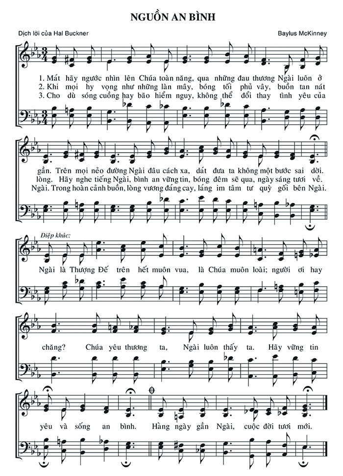 Sheet music: Nguồn An Bình