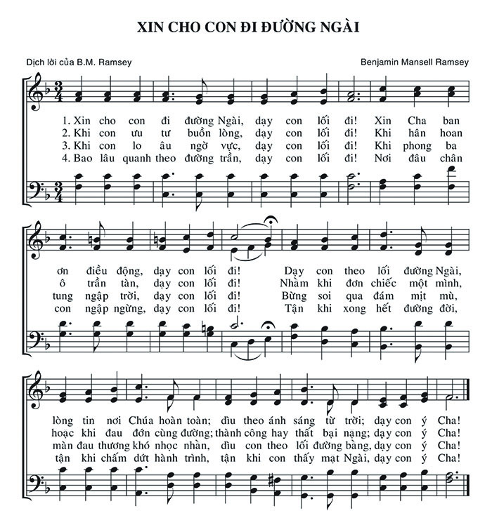 Sheet music: Xin Cho Con Đi Đường Ngài