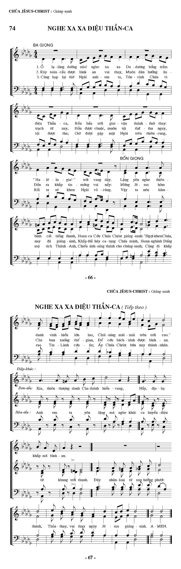 Sheet music: Nghe Xa Xa Điệu Thần Ca