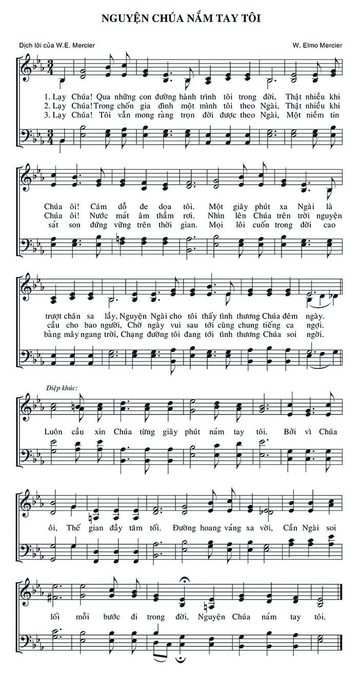 Sheet music: Nguyện Chúa Nắm Tay Tôi
