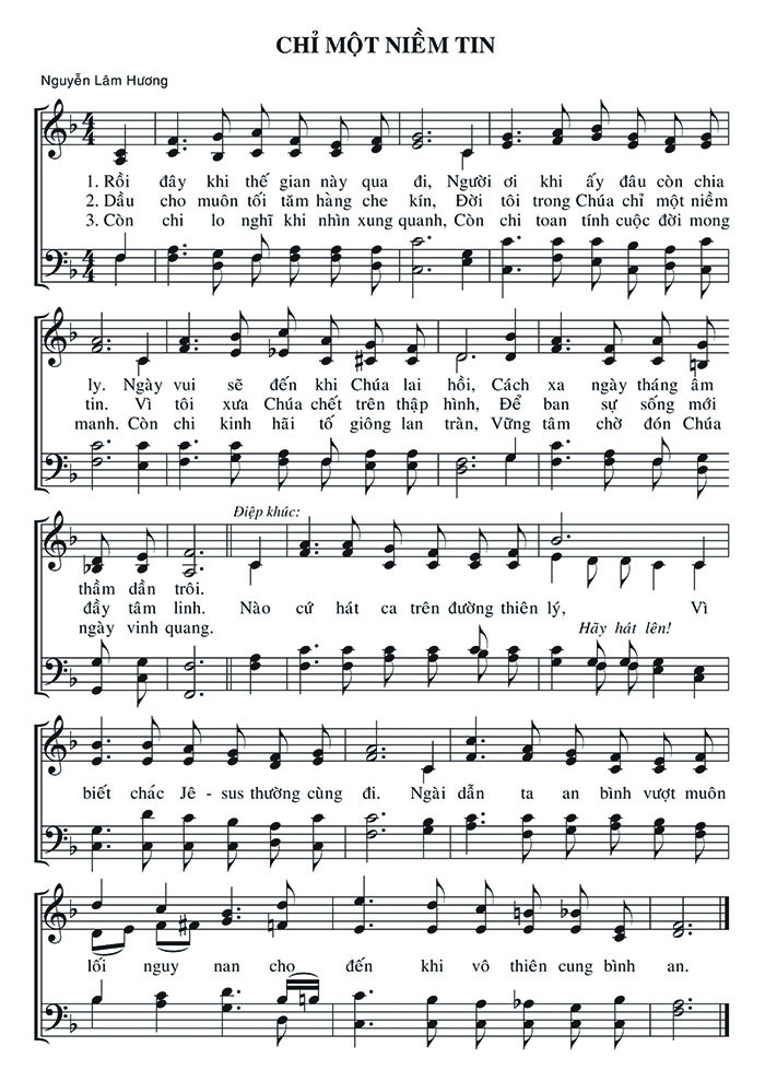 Sheet music: Chỉ Một Niềm Tin