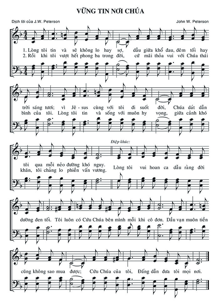 Sheet music: Vững Tin Nơi Chúa