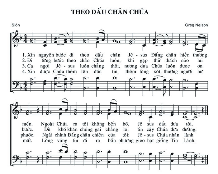 Sheet music: Theo Dấu Chân Chúa