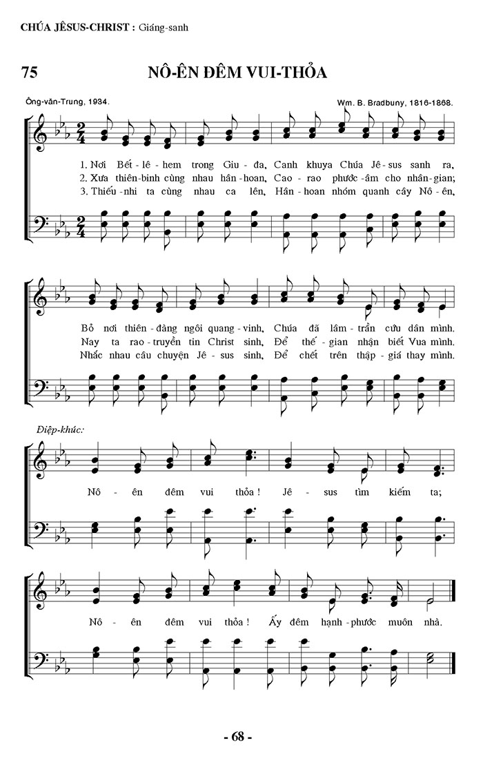 Sheet music: Nô-ên Đêm Vui Thoả