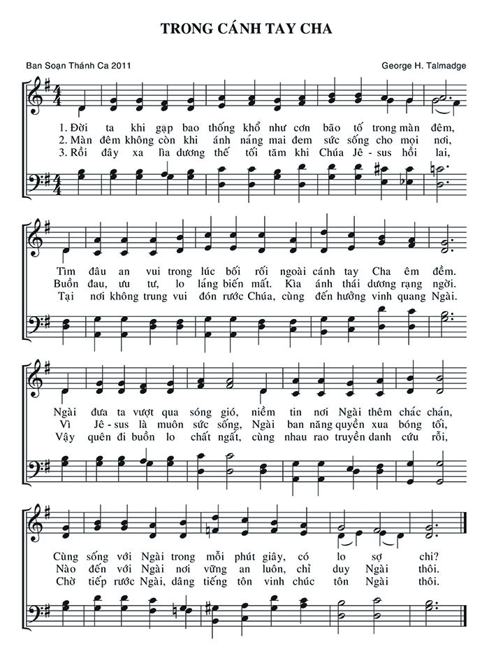 Sheet music: Trong Cánh Tay Cha