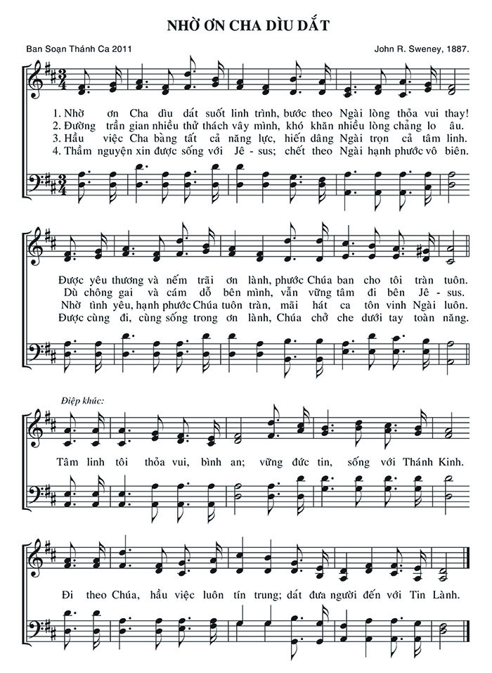Sheet music: Nhờ Ơn Cha Dìu Dắt