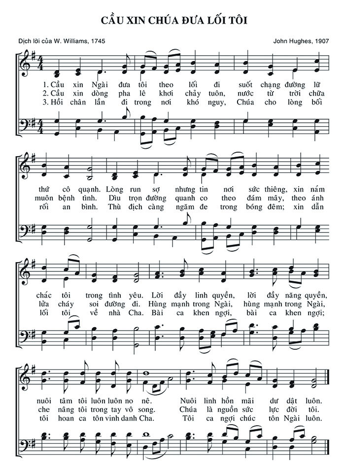 Sheet music: Cầu Xin Chúa Đưa Lối Tôi
