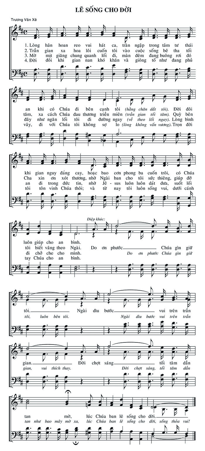 Sheet music: Lẽ Sống Cho Đời