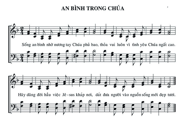 Sheet music: An Bình Trong Chúa
