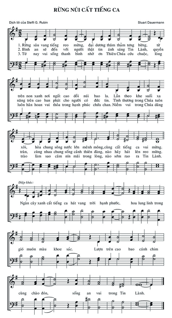 Sheet music: Rừng Núi Cất Tiếng Ca