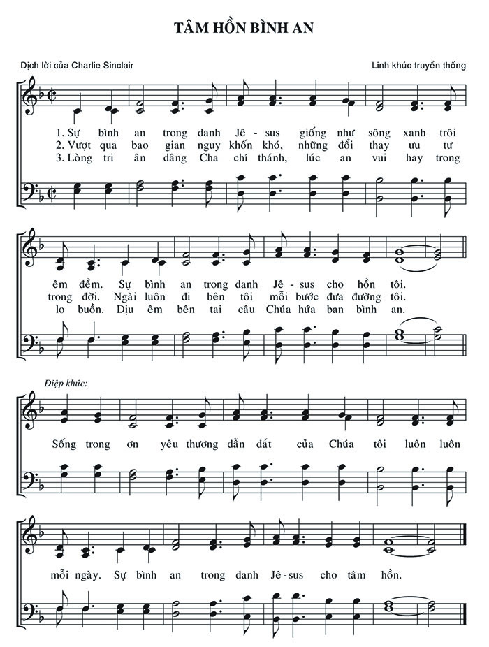 Sheet music: Tâm Hồn Bình An