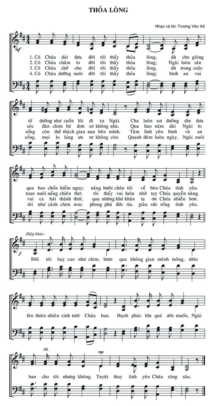 Sheet music: Thỏa Lòng